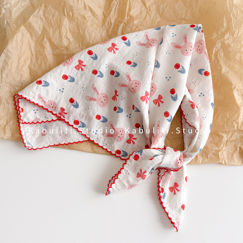 Ascot Neck Scarf - Syal Persegi Katun Linen 58 Cm