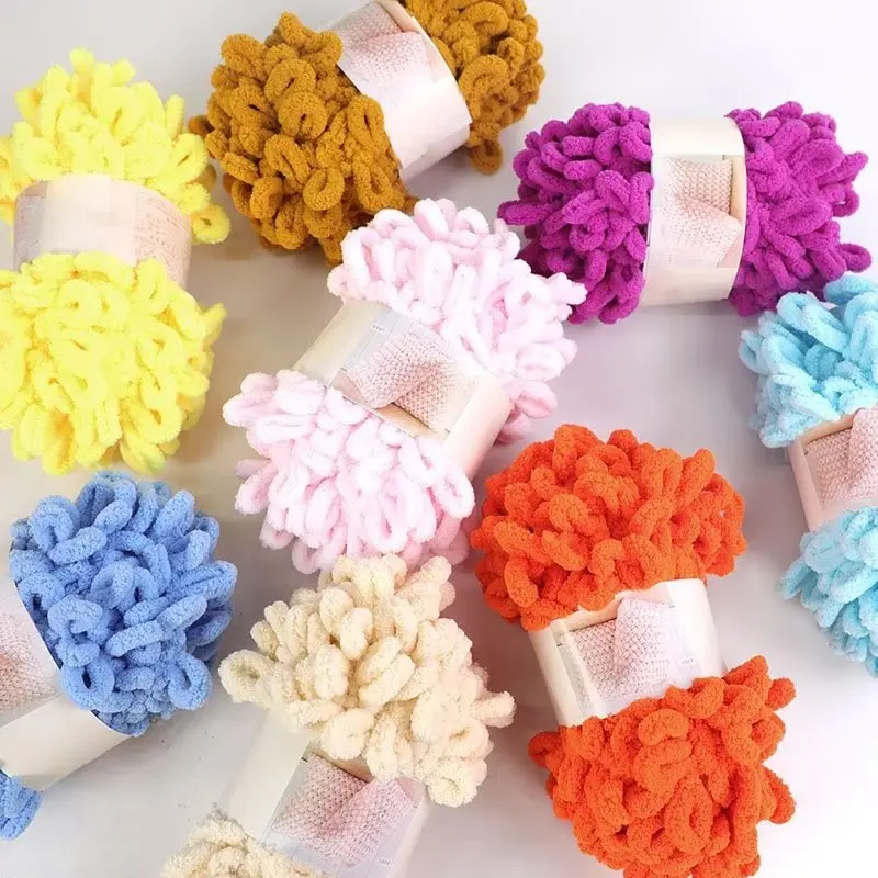 Woven Scarf Blanket - 100g/bola jari Loop benang Puffy lembut