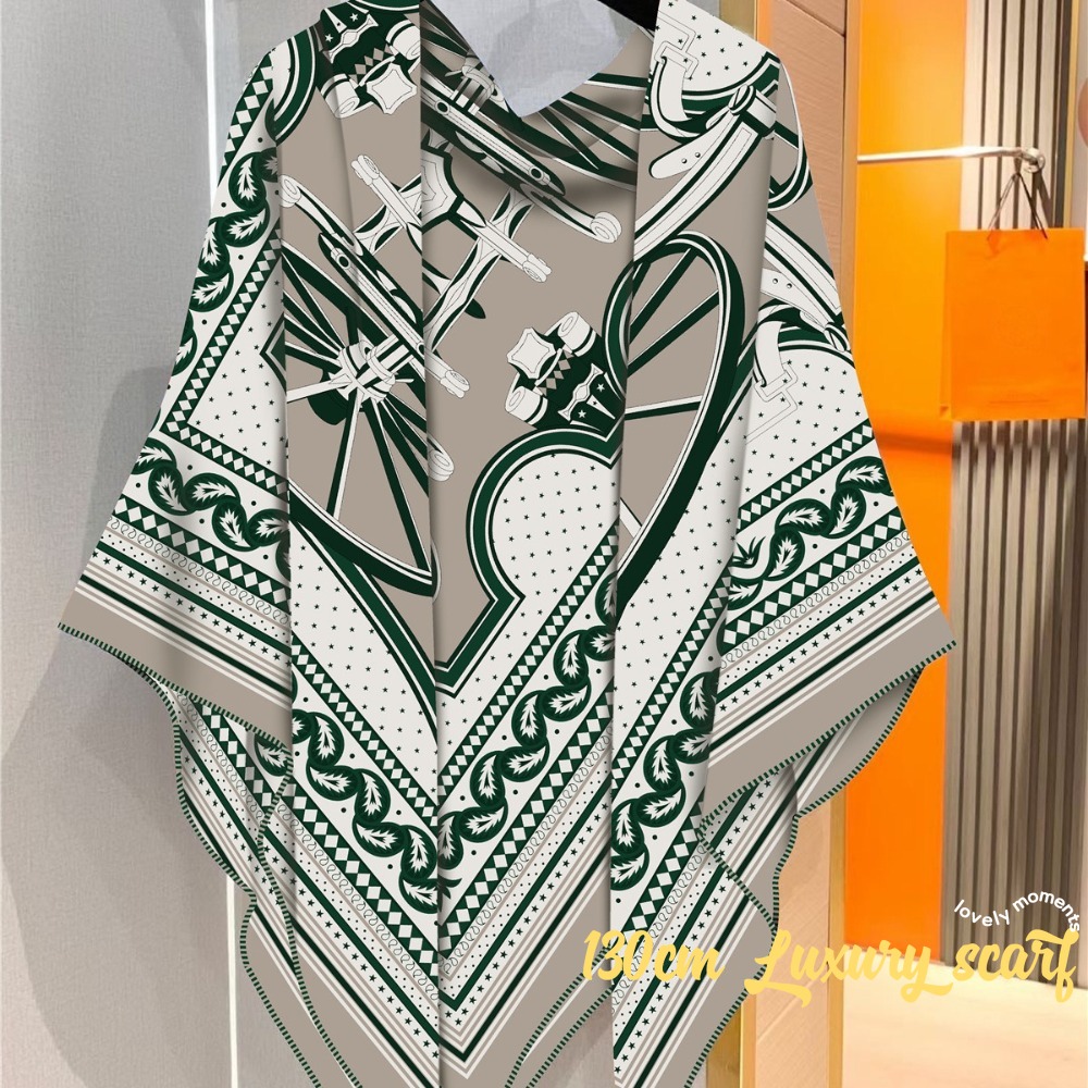 Silk Tie Striped - Syal persegi besar wanita syal selendang