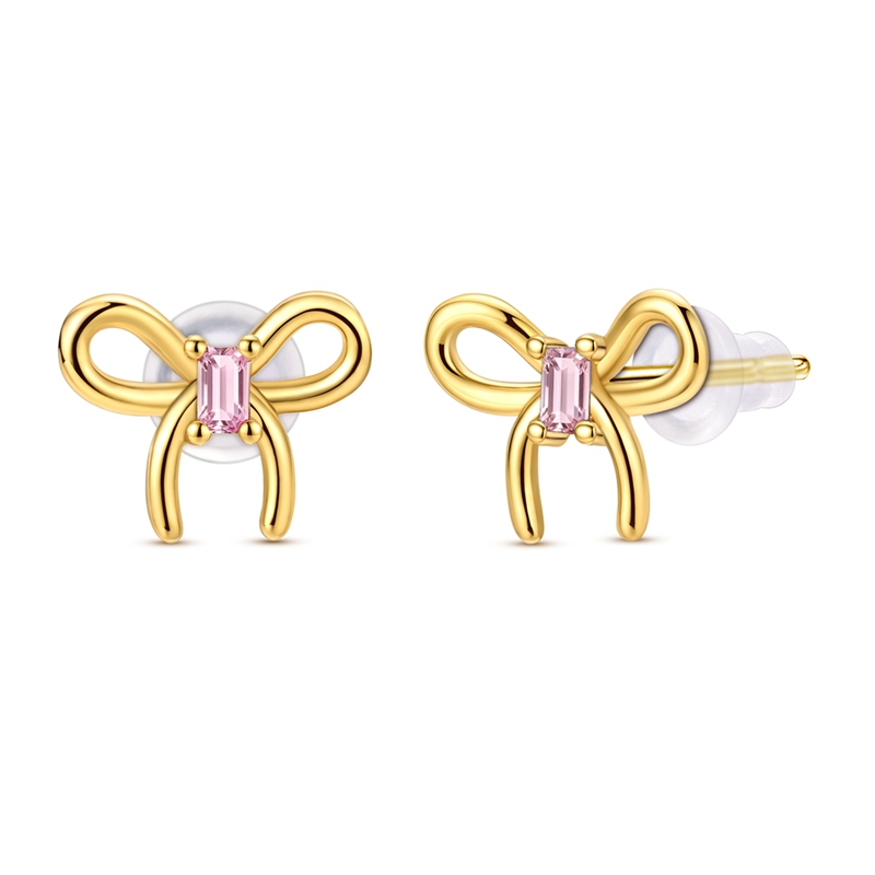 Tie Clip Silver - Anting Perak 925 Berlapis Emas Wanita