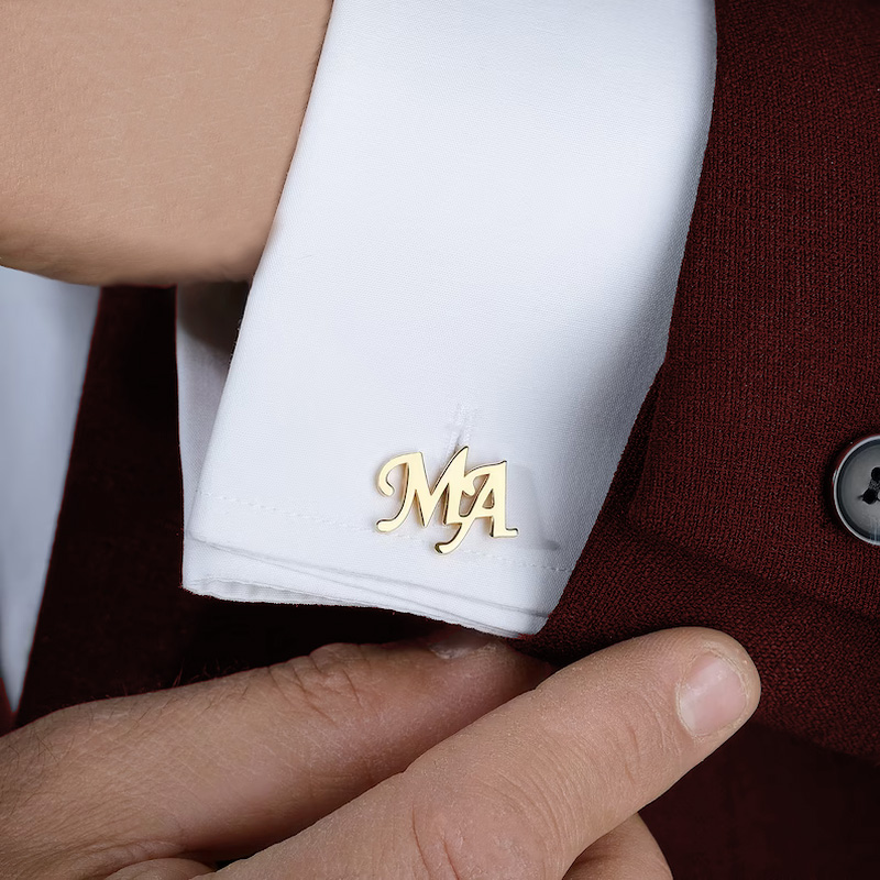 Tie Clip Silver - Manset kustom untuk pria Logo nama