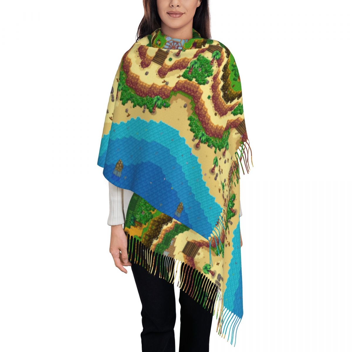 Pashmina Wrap Large - Syal Peta Stardew Valley untuk Wanita