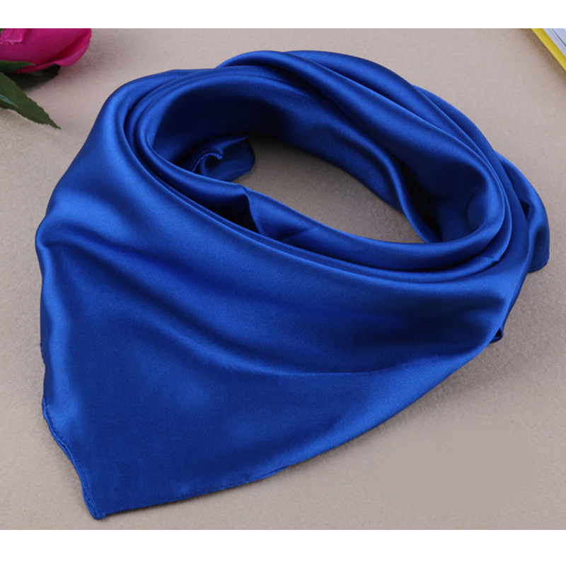 Silk Neck Scarf - Empat Musim Baru Warna Solid Wanita