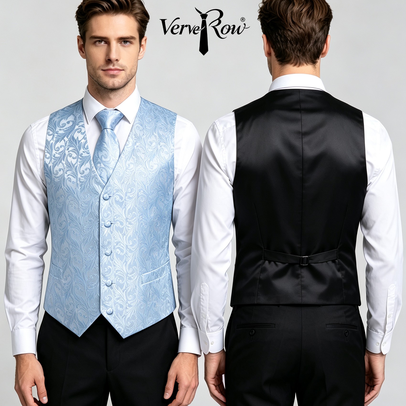 Pocket Square Set - Set 3Pcs Rompi Jacquard Biru Muda