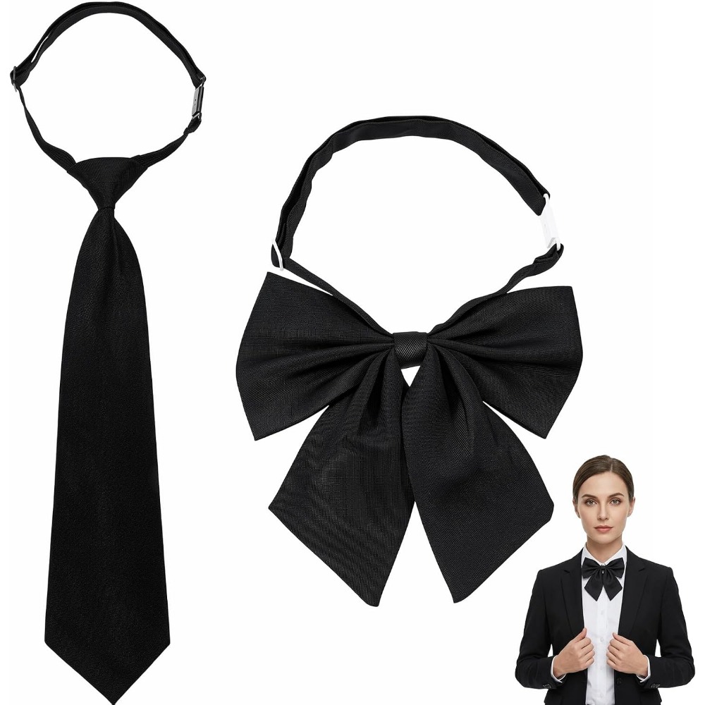 Bow Tie Pre Tied - Dasi Kupu-Kupu Hitam untuk Wanita, Pita