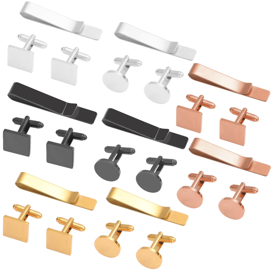 Tie Bar Set Gift - Freeteeme Kancing Manset & Klip Dasi