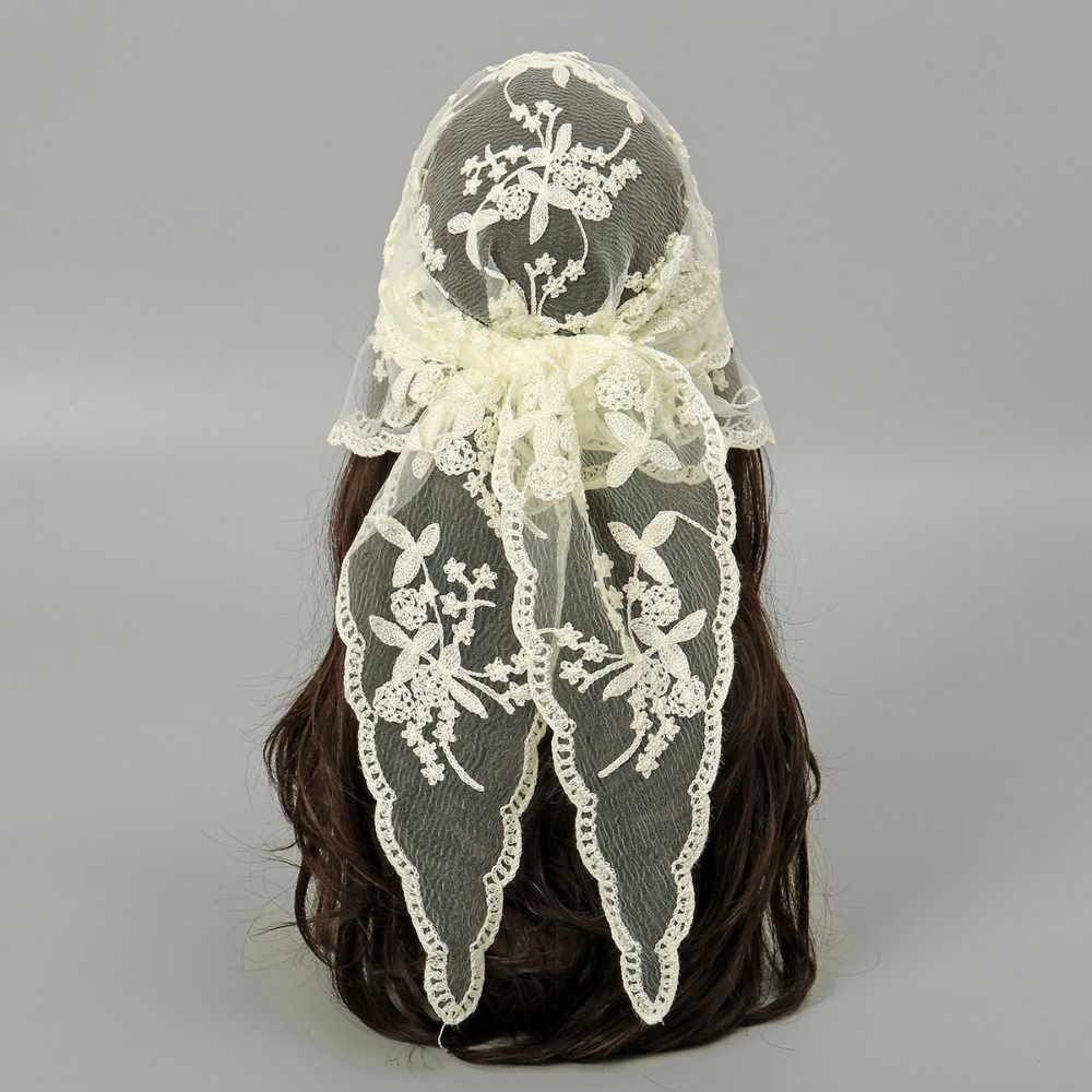 Bandana Cotton - Syal Renda Elegan Bordir Berongga Foulard