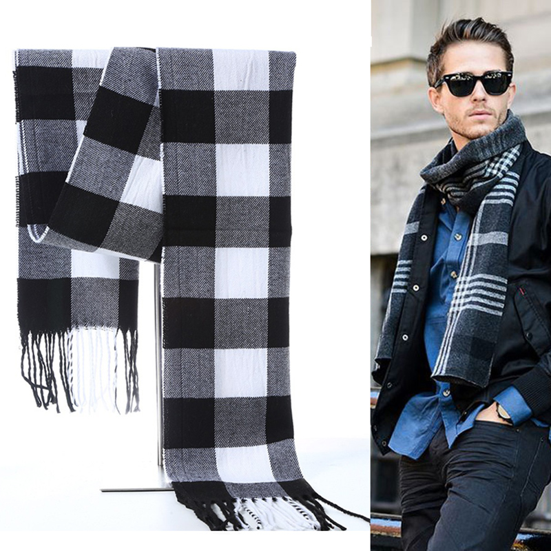 Muffler Men Wool - Syal Pria Musim Dingin Selendang Garis-garis