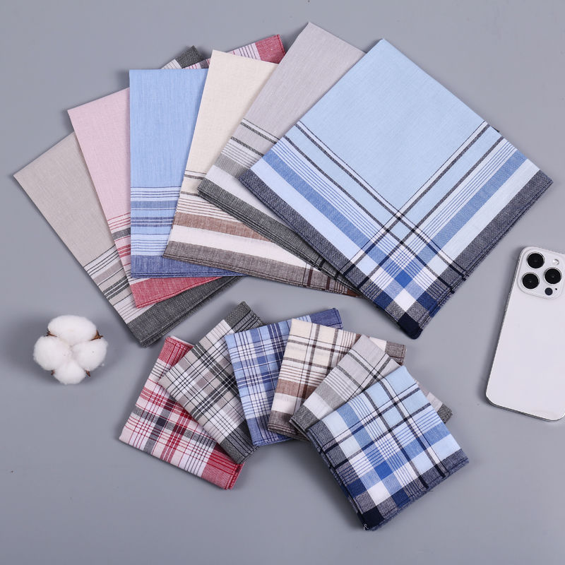 Handkerchief Cotton Men - 12 Buah Sapu Tangan Katun Murni