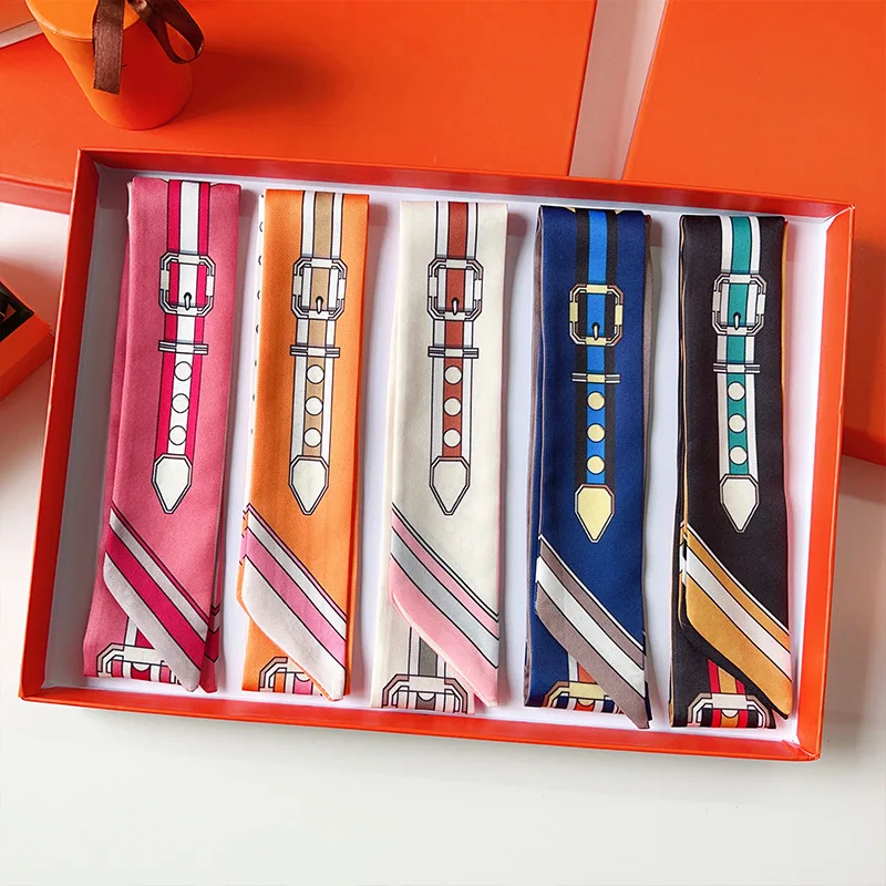 Silk Neck Scarf - Syal Wanita, Syal Sutra Tipis, Bandana,