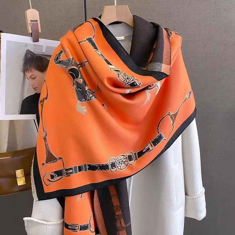 Muffler Men Wool - Syal Kasmir Imitasi Retro Rider Horse