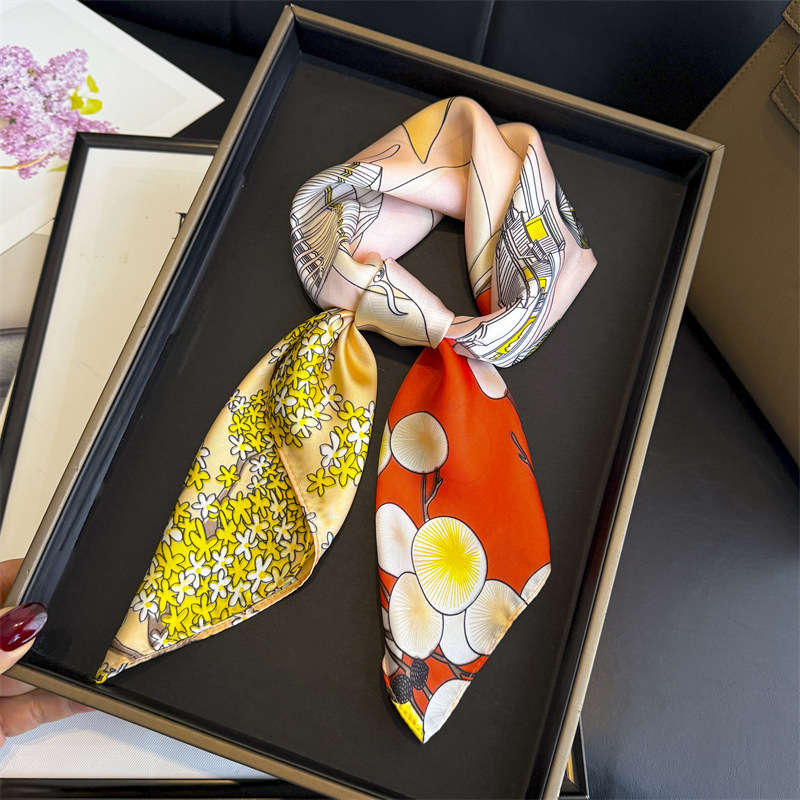 Scarf Silk Square - Syal Sutra Persegi Motif Balon Udara