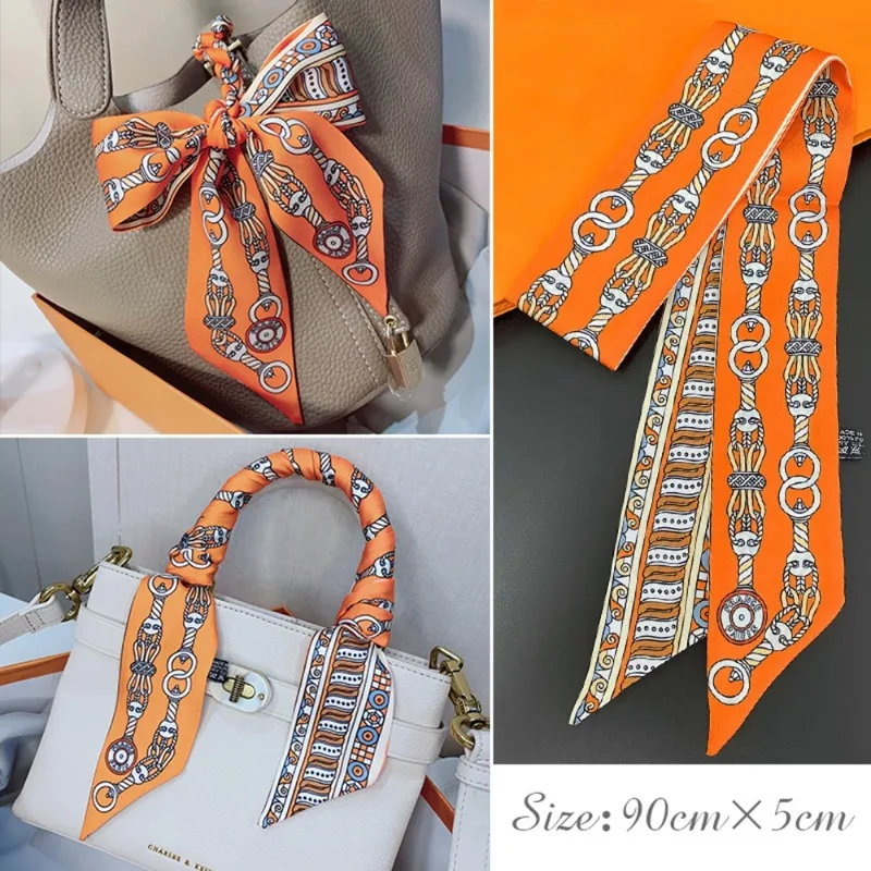Ascot Neck Scarf - Syal Sutra Tipis Modis untuk Wanita,
