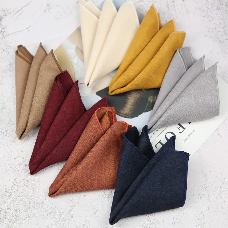 Pocket Square Set - Saputangan Saku Bisnis Pria 24cm Warna