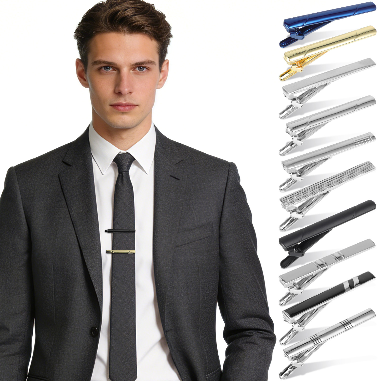 10Pcs Set Penjepit Dasi Elegan - Tie Bar Set Gift ulasan dan harga