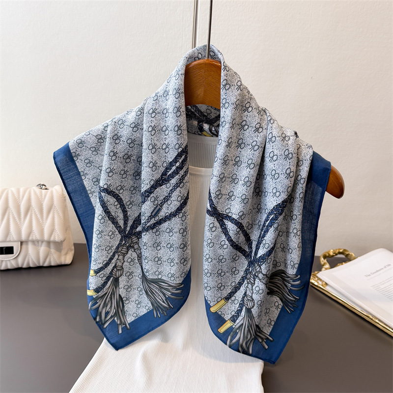 Syal persegi premium motif mac - Scarf Silk Square ulasan dan harga