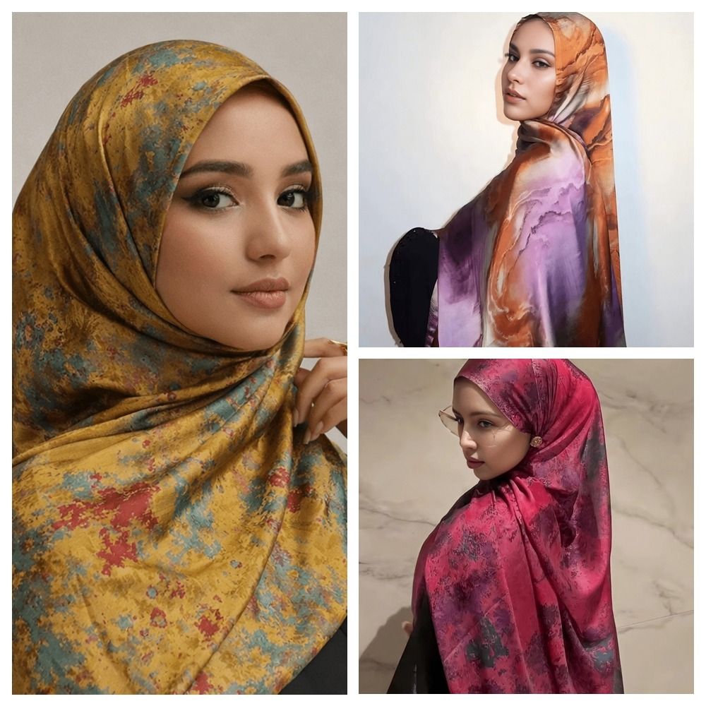 Selendang Satin Ombre Elegan,  - Bandana Cotton ulasan dan harga