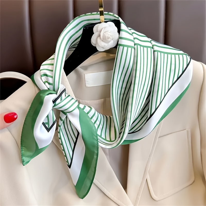 Syal Sederhana Desainer Garis  - Scarf Silk Square ulasan dan harga
