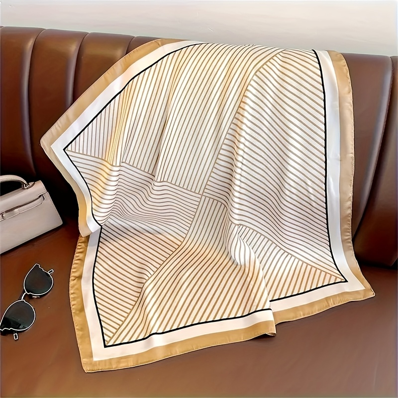 Syal Sederhana Desainer Garis  - Scarf Silk Square ulasan dan harga