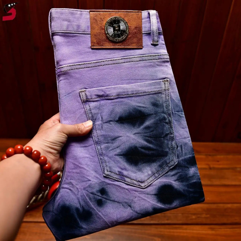 Jeans Retro Tie Dye Ungu Berku - Skinny Tie Men ulasan dan harga