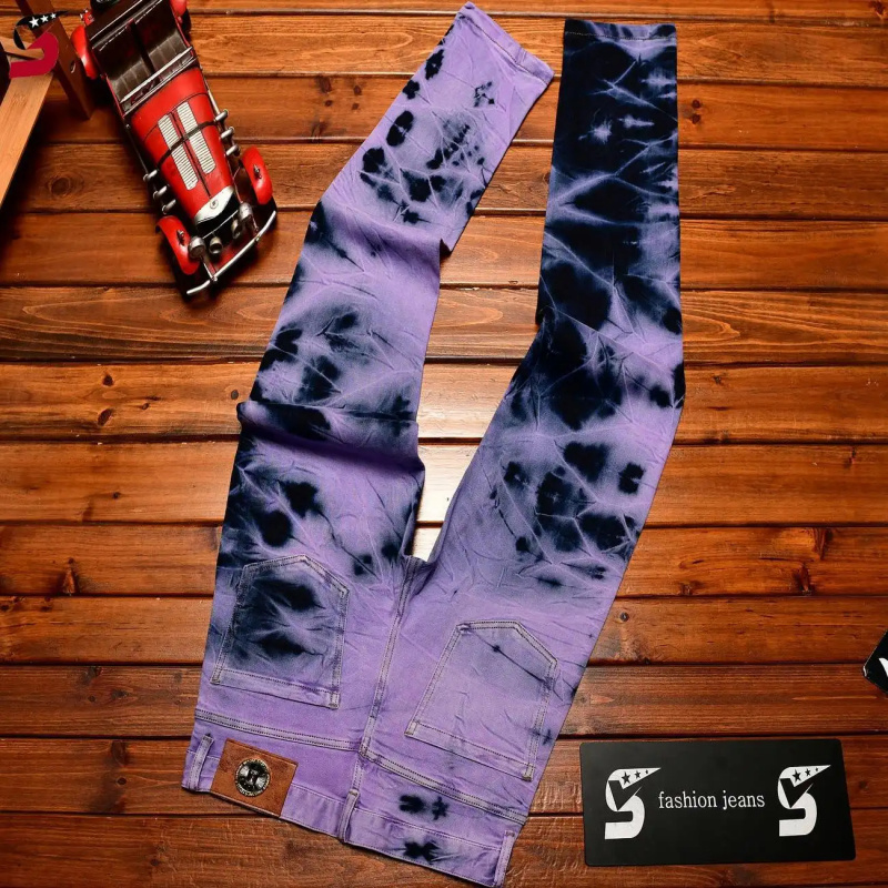 Jeans Retro Tie Dye Ungu Berku - Skinny Tie Men ulasan dan harga