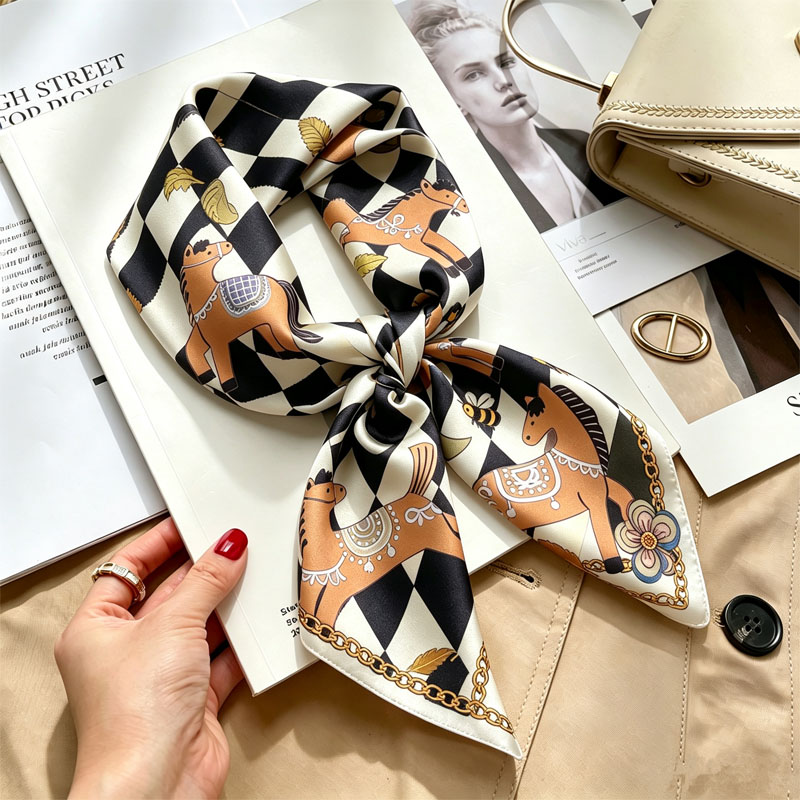 Syal Sutra Wanita 70*70cm Moti - Face Scarf Mask ulasan dan harga