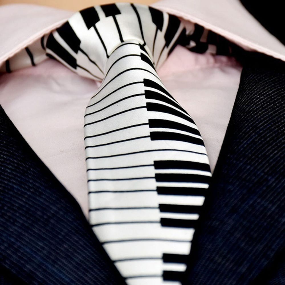 Dasi Pria Motif Piano Hitam &  - Skinny Tie Men ulasan dan harga