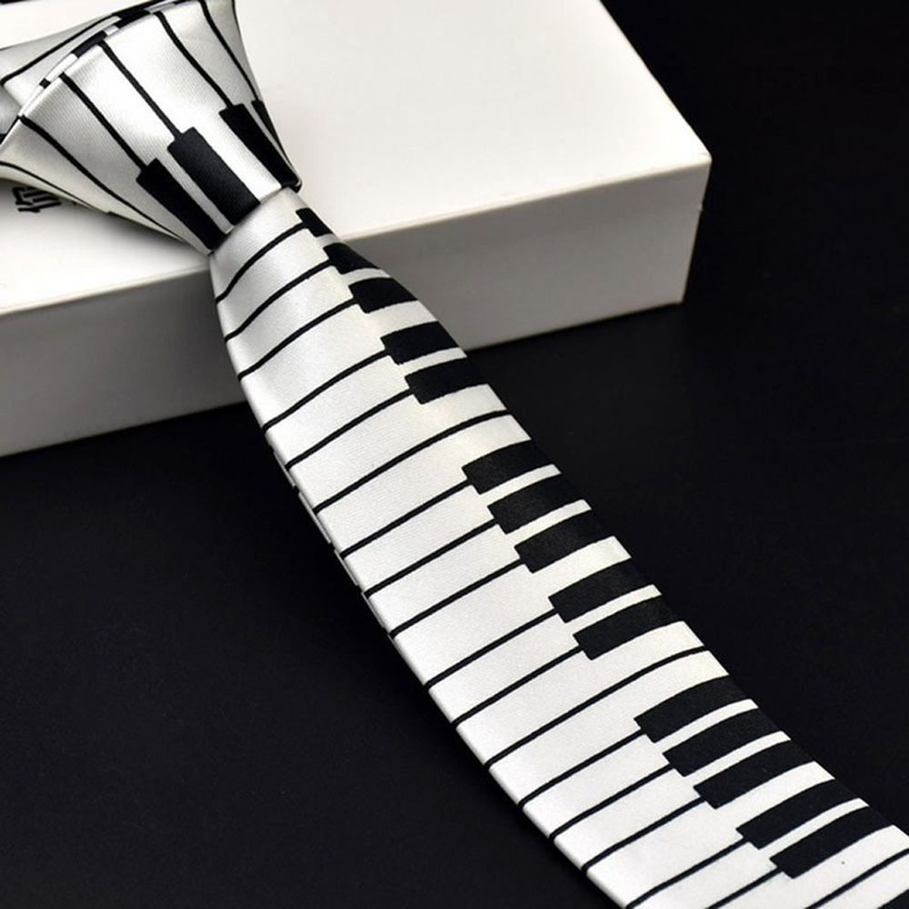 Dasi Pria Motif Piano Hitam &  - Skinny Tie Men ulasan dan harga