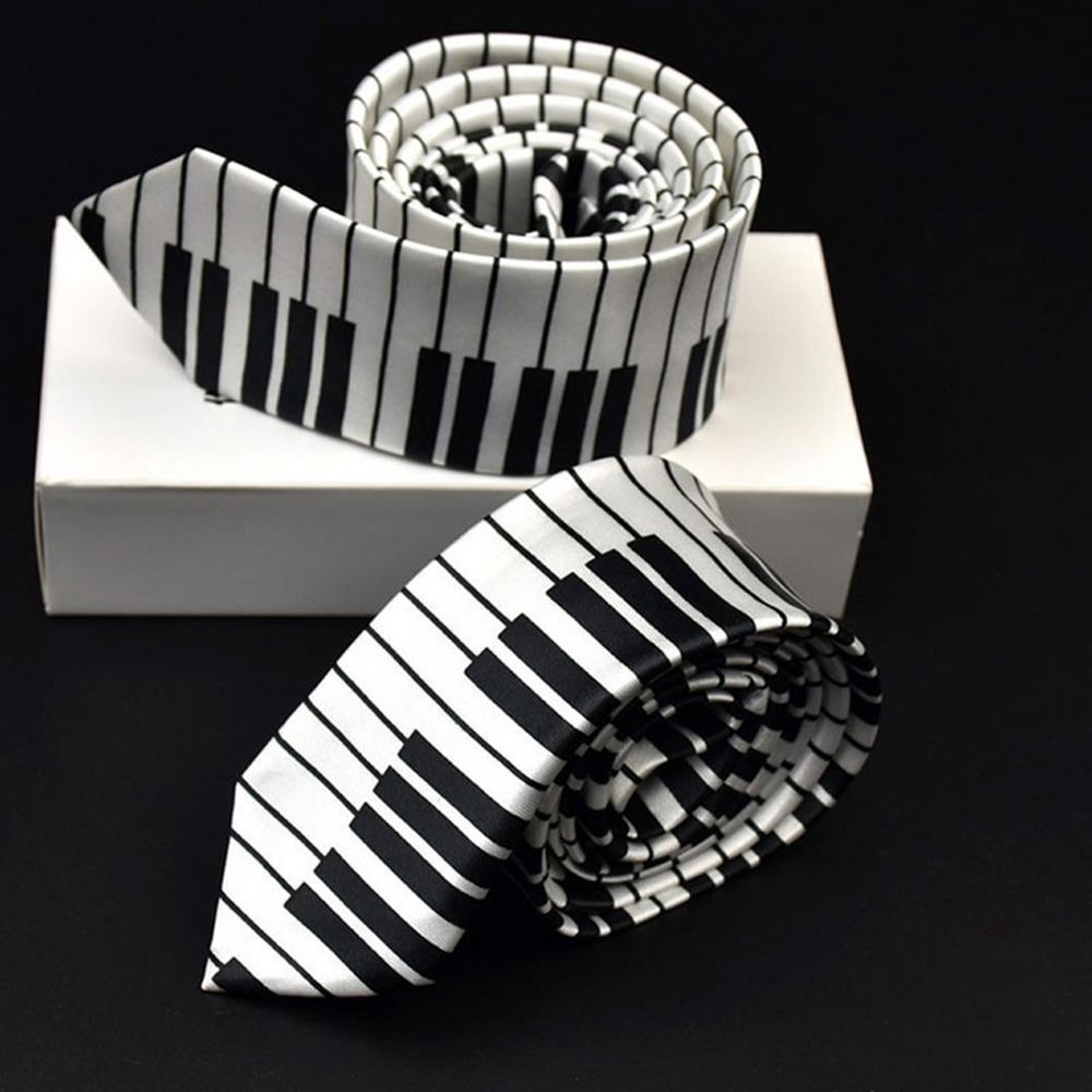 Dasi Pria Motif Piano Hitam &  - Skinny Tie Men ulasan dan harga