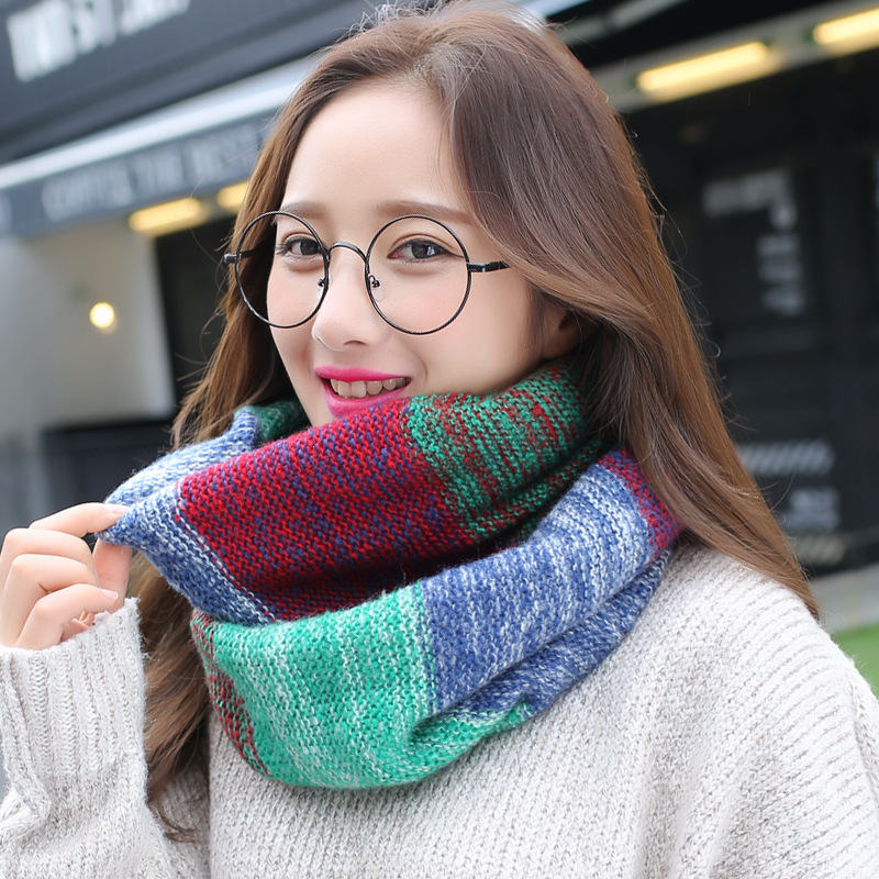 Pelangi rajutan syal tak terba - Infinity Scarf Knit ulasan dan harga