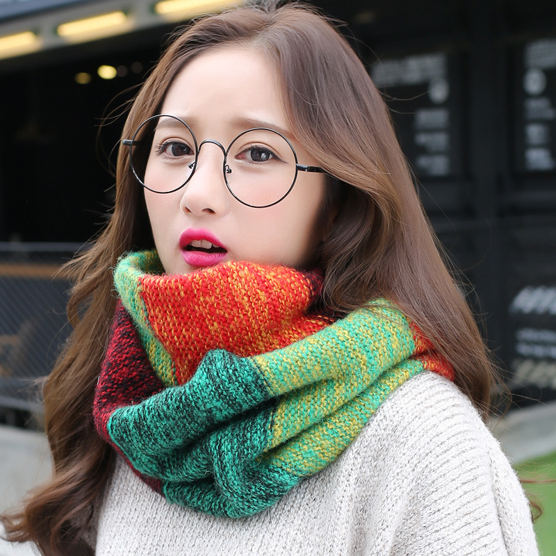 Pelangi rajutan syal tak terba - Infinity Scarf Knit ulasan dan harga