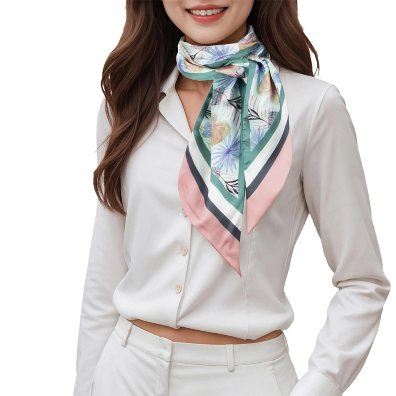 Syal Pita Rambut Bergaris Mode - Ascot Neck Scarf ulasan dan harga