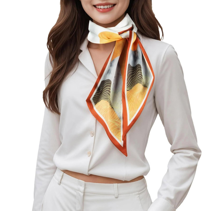 Syal Pita Rambut Bergaris Mode - Ascot Neck Scarf ulasan dan harga