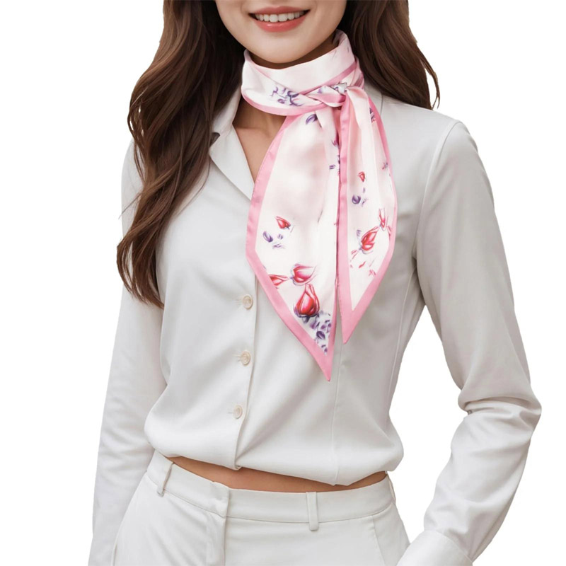 Syal Pita Rambut Bergaris Mode - Ascot Neck Scarf ulasan dan harga