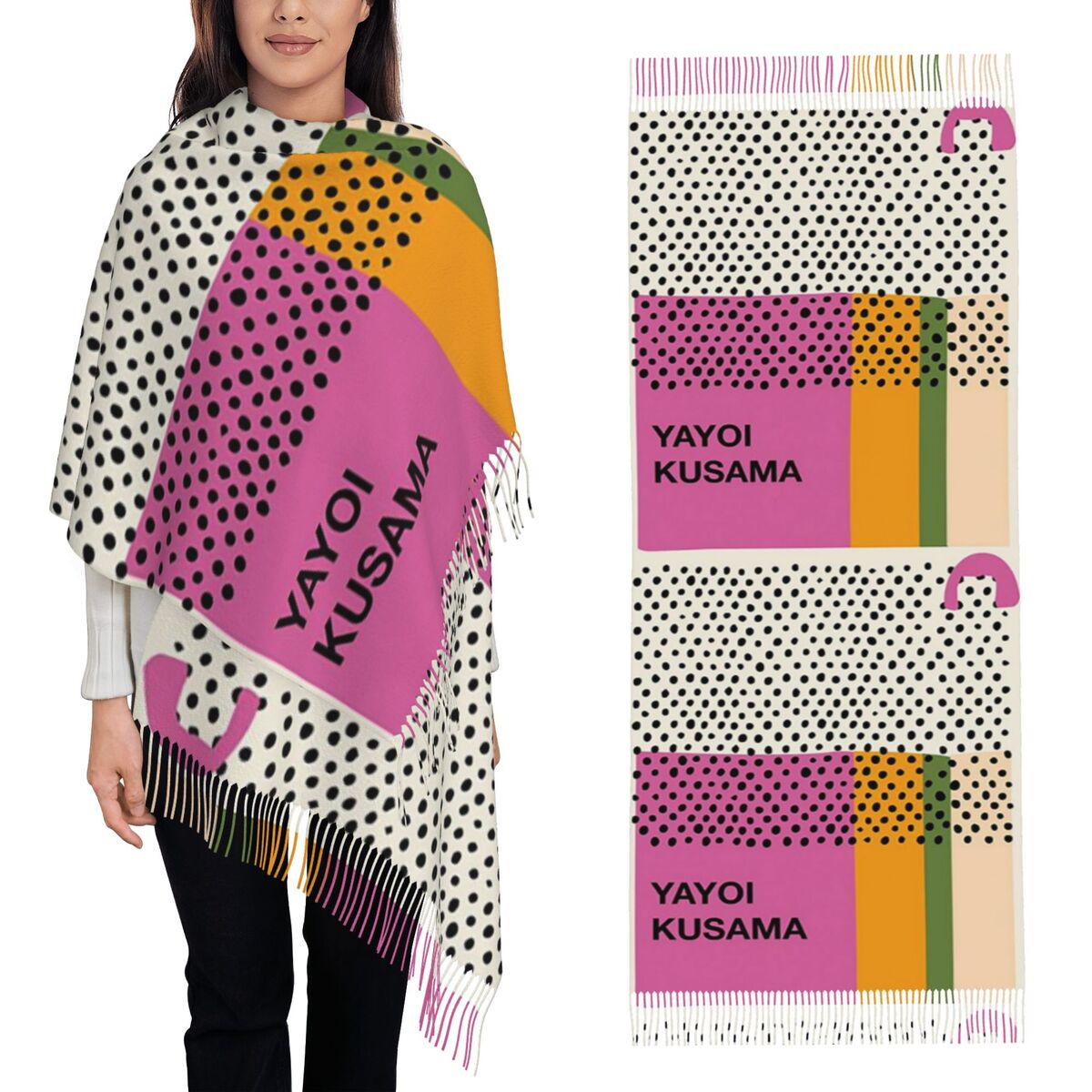 Selendang Mewah Yayoi Kusama I - Infinity Scarf Knit ulasan dan harga