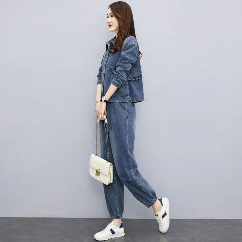 Set pakaian Denim wanita, mant - Pocket Square Set ulasan dan harga