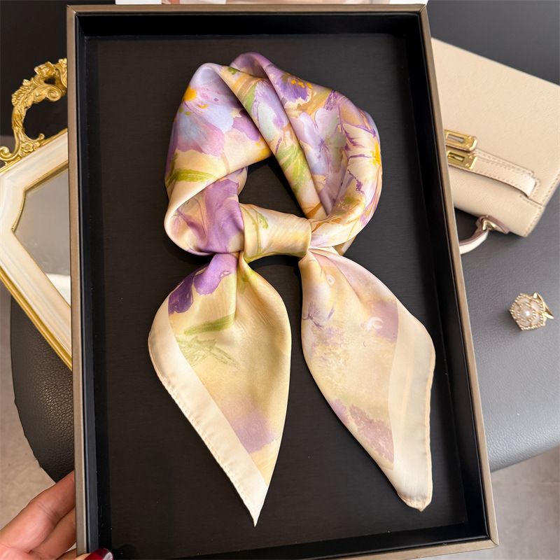 Syal Sutra Persegi Motif Lukis - Scarf Silk Square ulasan dan harga