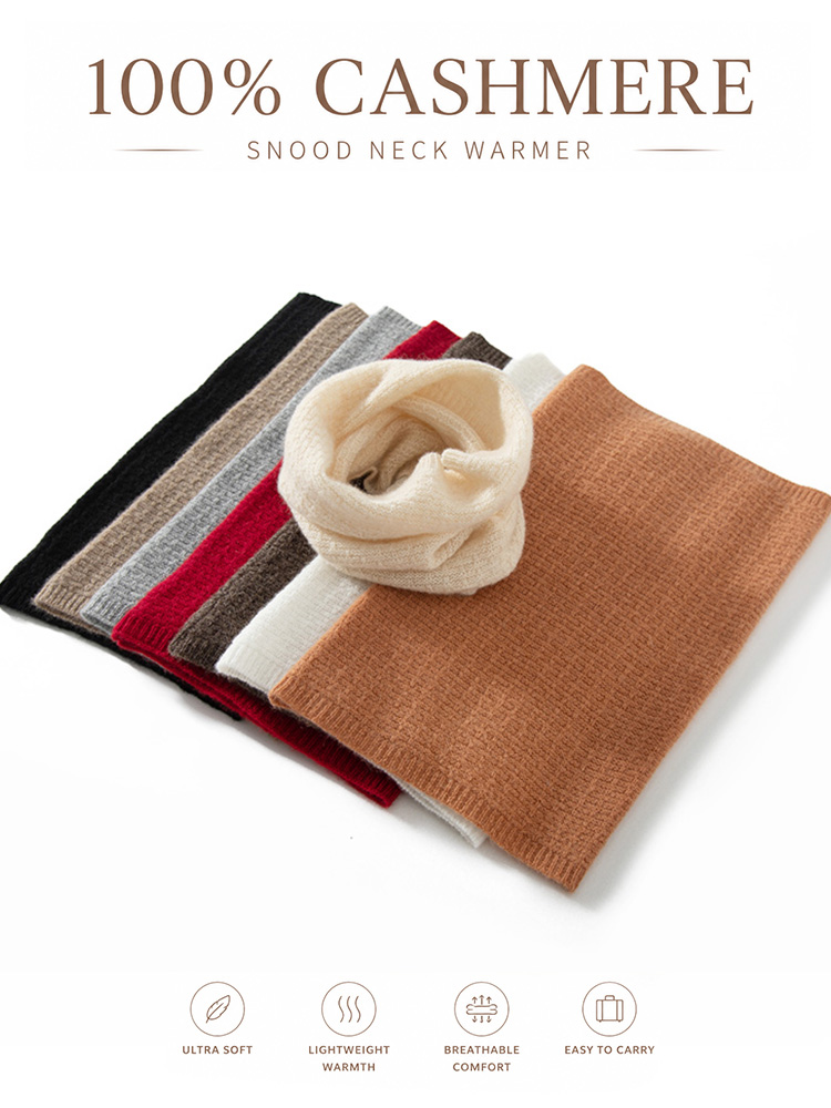 100% Kasmir Murni Rajutan Waff - Infinity Scarf Knit ulasan dan harga