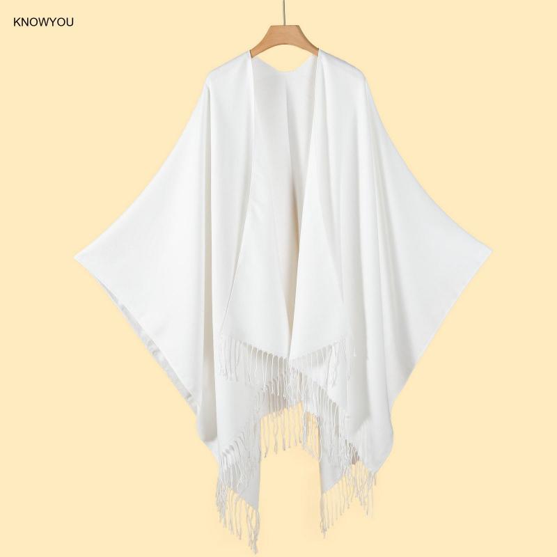 Ponco warna Solid pria wanita, - Muffler Men Wool ulasan dan harga