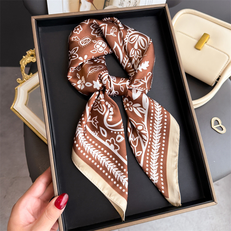 1Pc syal sutra motif kacang me - Silk Neck Scarf ulasan dan harga