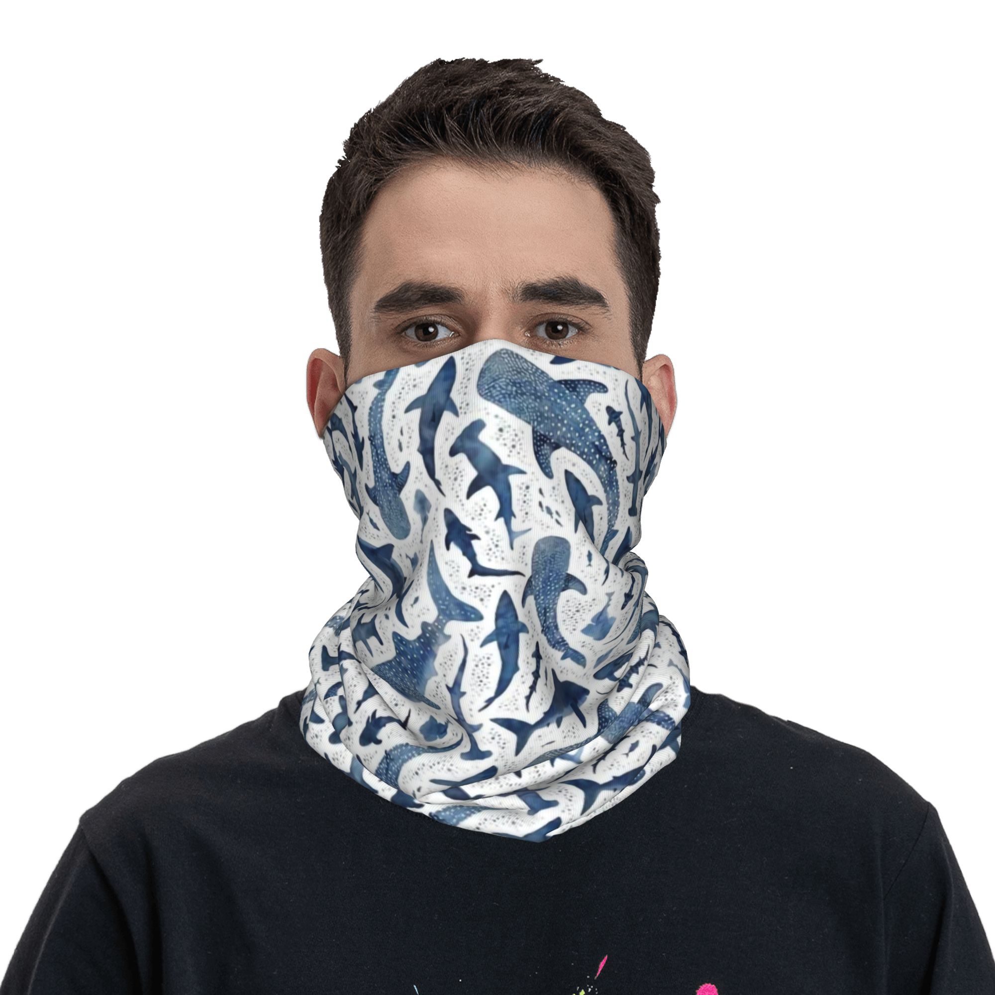 Bandana Leher Motif Hiu Warna  - Neck Warmer Tube ulasan dan harga