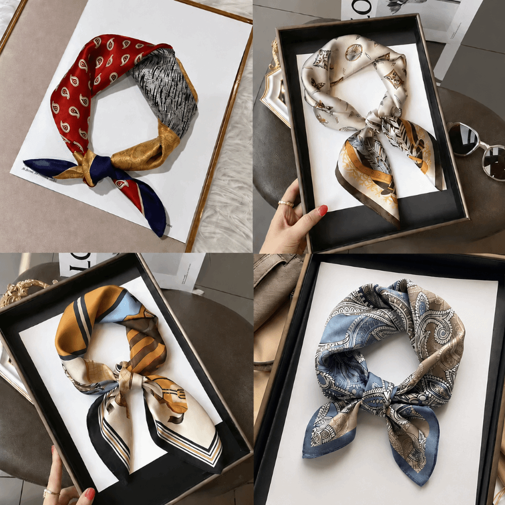Bahan Sutra Syal Persegi Motif - Scarf Silk Square ulasan dan harga