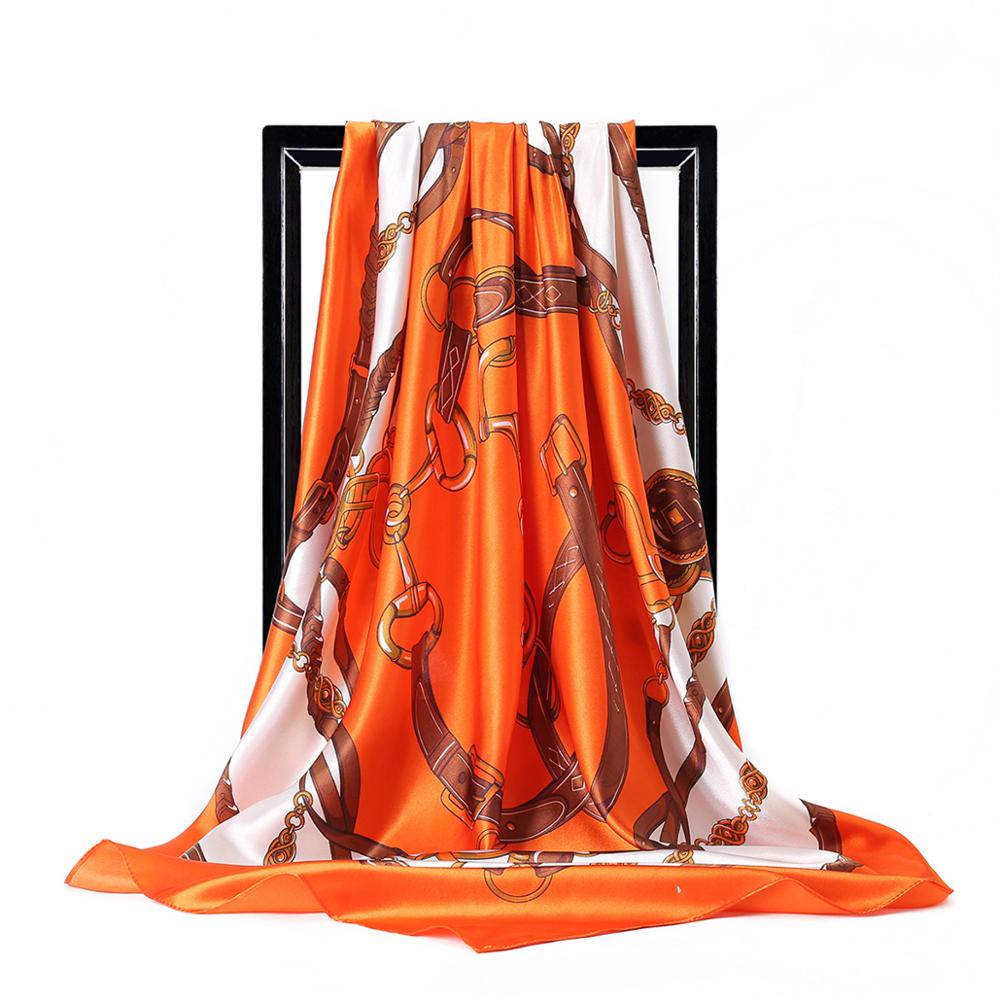 90*90 Cm Wanita Sutra Syal Ban - Scarf Silk Square ulasan dan harga