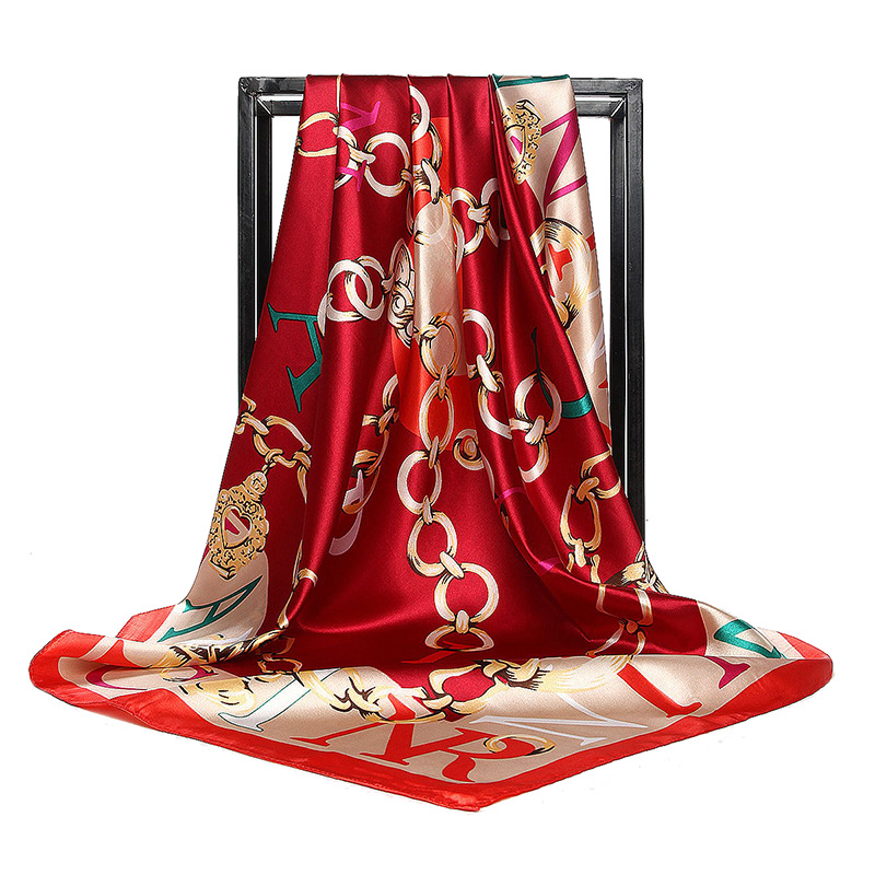 90*90 Cm Wanita Sutra Syal Ban - Scarf Silk Square ulasan dan harga