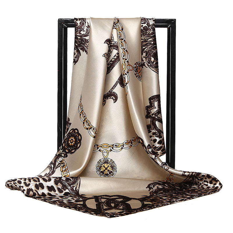 90*90 Cm Wanita Sutra Syal Ban - Scarf Silk Square ulasan dan harga