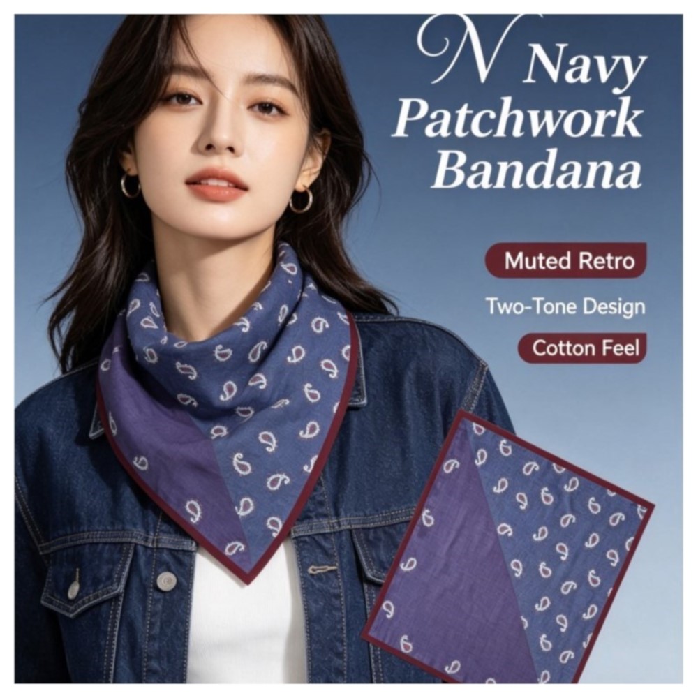 Syal Persegi Retro Paisley 70c - Bandana Cotton ulasan dan harga
