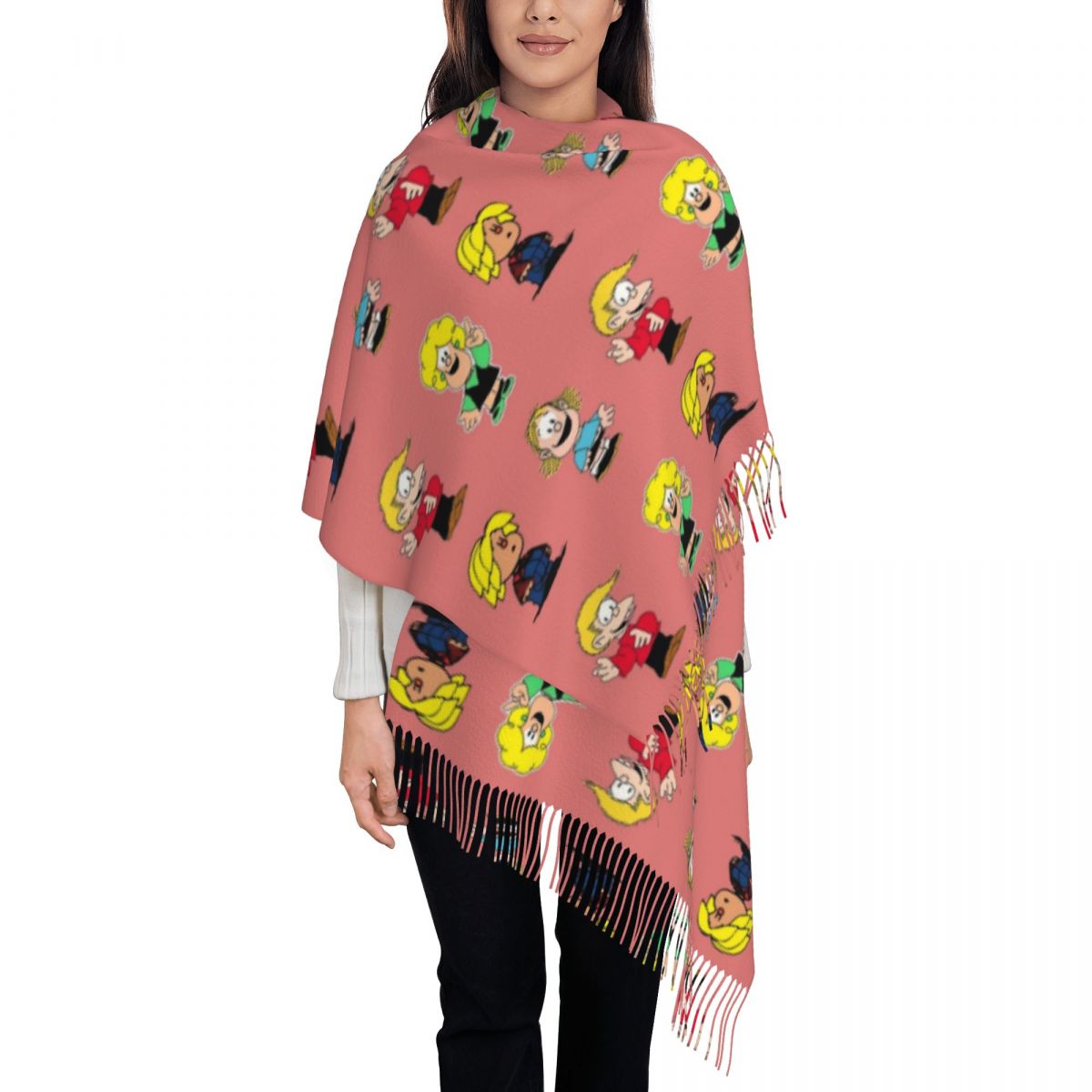 Syal Rumbai Wanita Karakter Ma - Pashmina Wrap Large ulasan dan harga