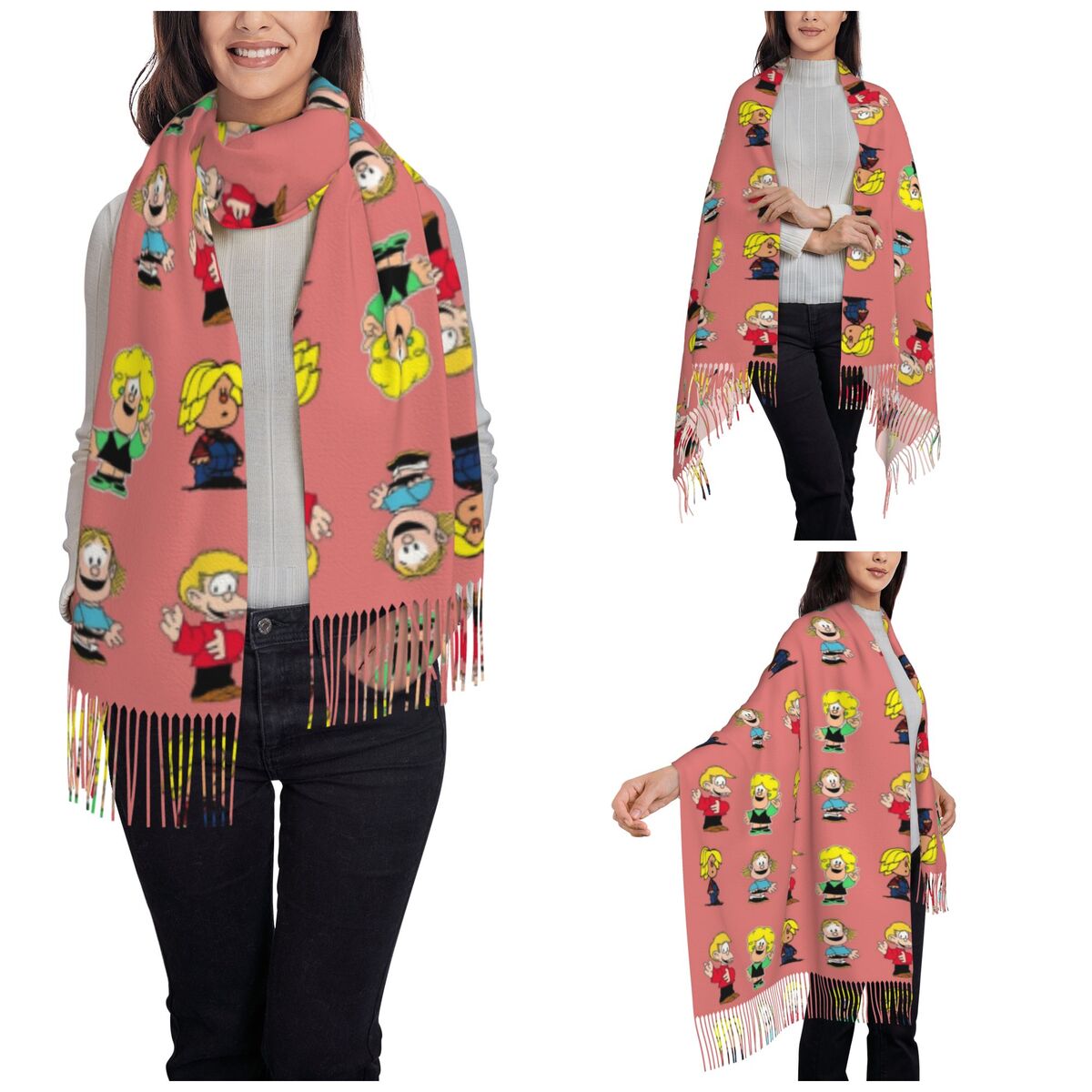 Syal Rumbai Wanita Karakter Ma - Pashmina Wrap Large ulasan dan harga
