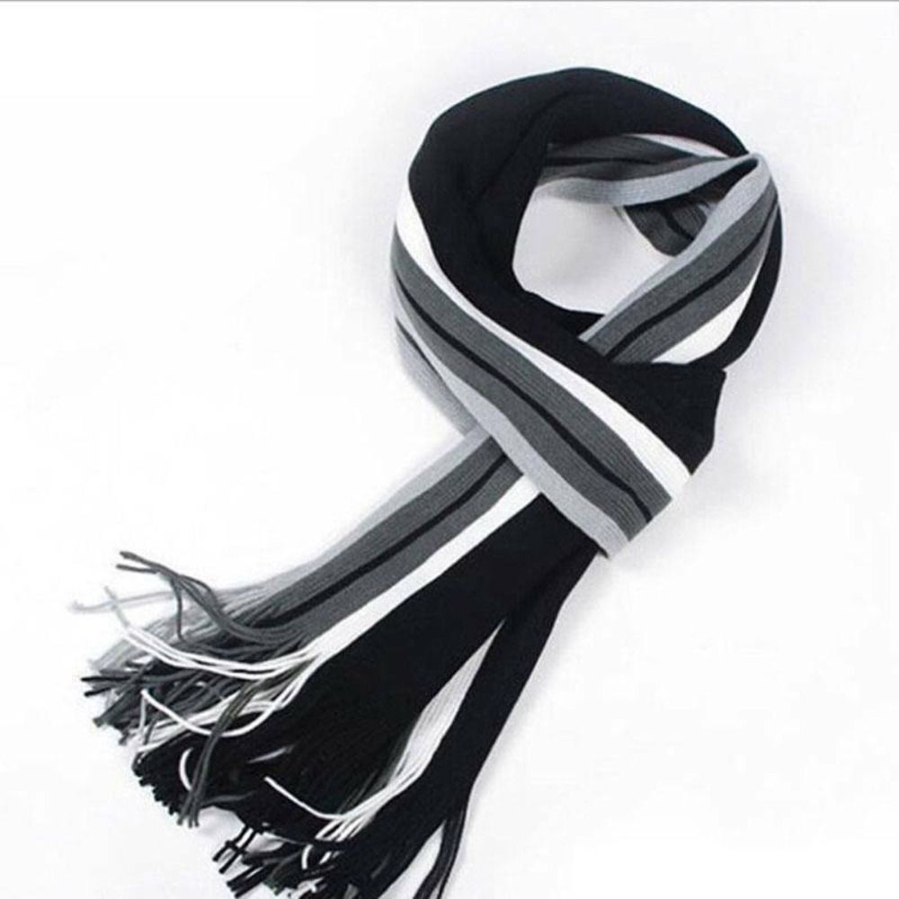 Syal Kasual Pria Motif Garis B - Muffler Men Wool ulasan dan harga