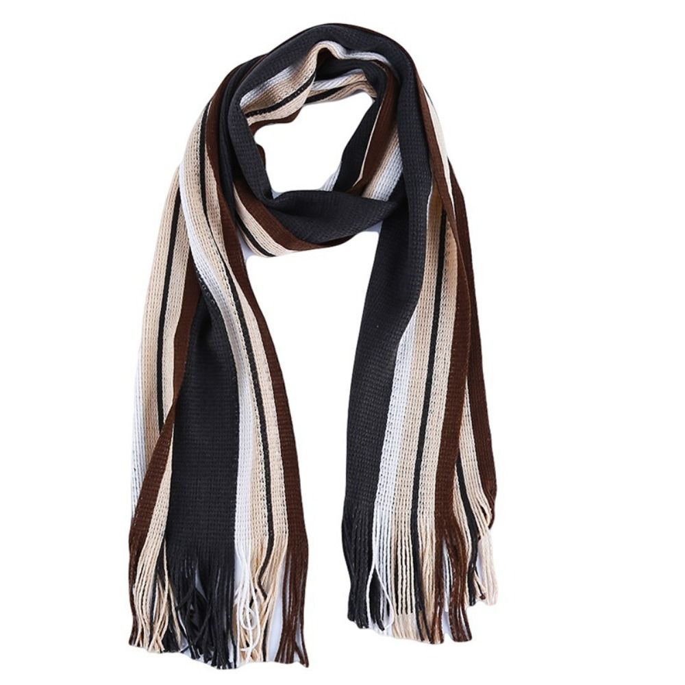 Syal Kasual Pria Motif Garis B - Muffler Men Wool ulasan dan harga